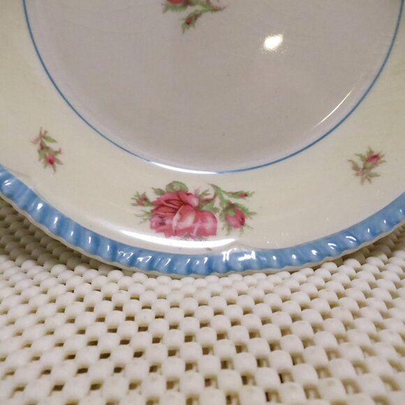 Wood's Ivory Ware X4 Cereal Soup Bowl Pink Rose 7.5" Earthenware England - Picture 6 of 7